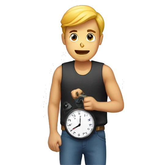 A guy Holding a timer  emoji