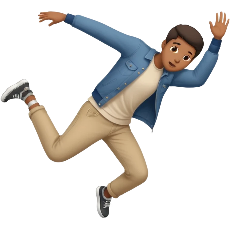 Falling side ways no face emoji