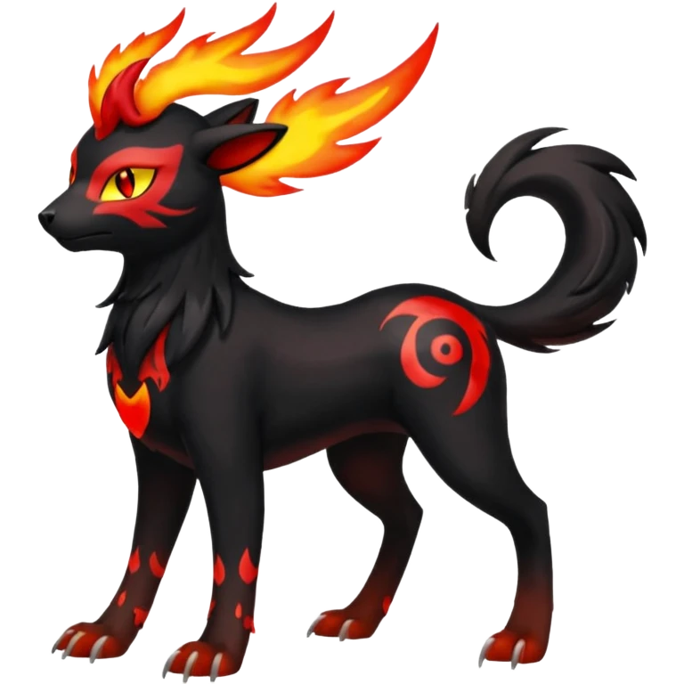 Darkrai-Litten-Houndoom-Meloetta-Fakémon-creature-hybrid-fusion, full body emoji