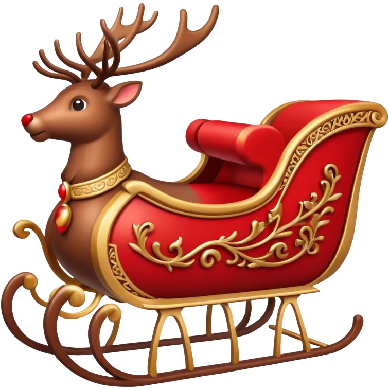 sleigh with reindeer
 emoji