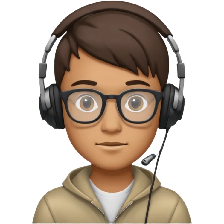 GenZ boy with headphones on and look like editor make him cool asf!  He must look like attitude and egoistic emoji