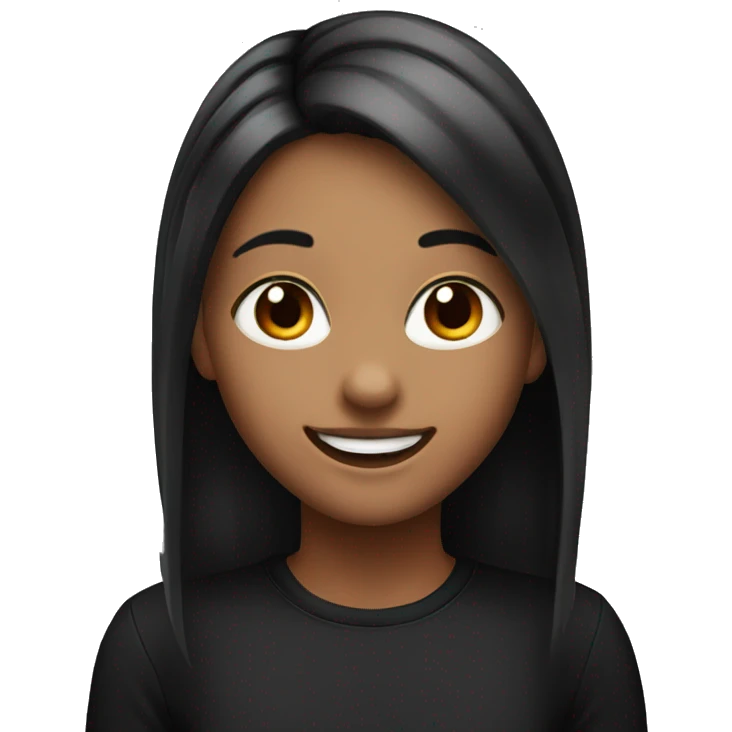 A girl of 18 years old with her hair coloured in black and red smiling! emoji
