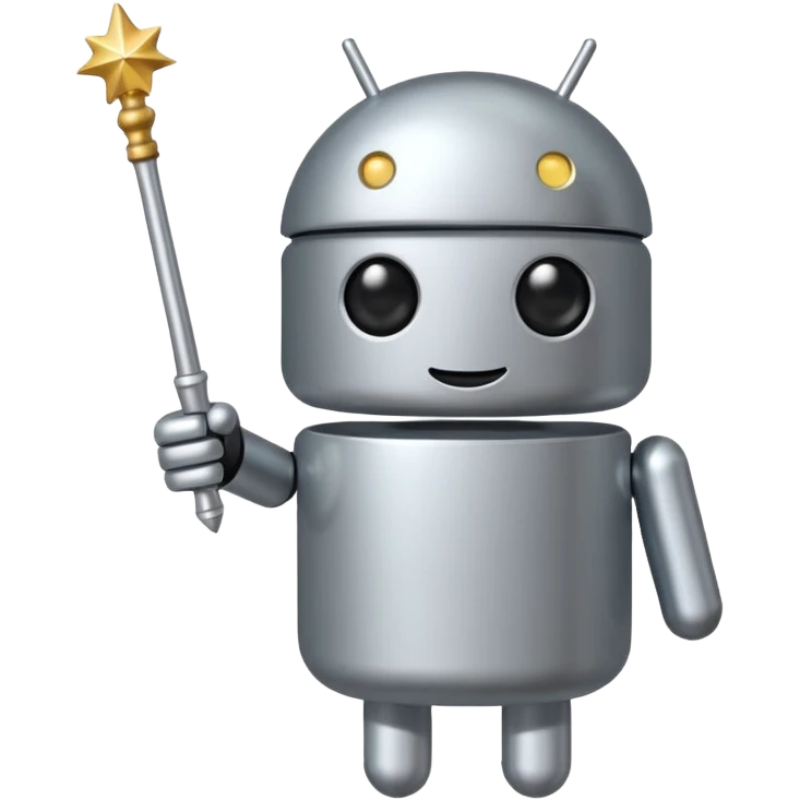 Android with magic wand emoji