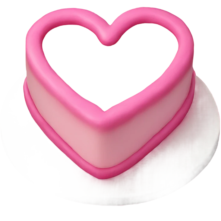 Pink heart cake emoji