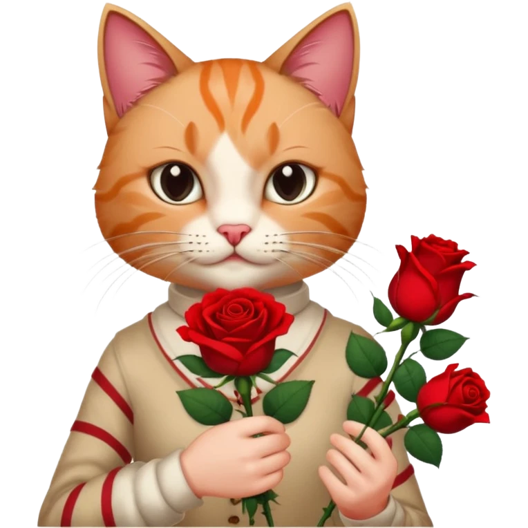 Flower 🌹in hand whiteout face in hand cat whitout  face person and Cat just hand emoji
