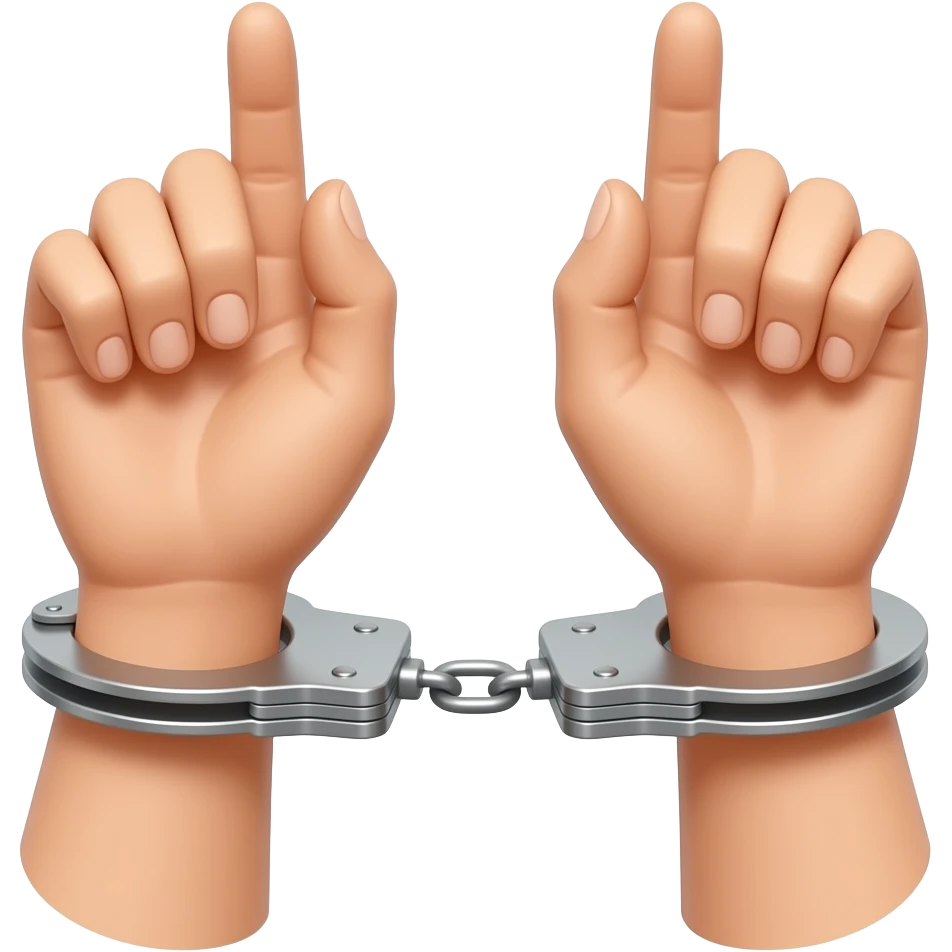 Women hands with handcuffs emoji