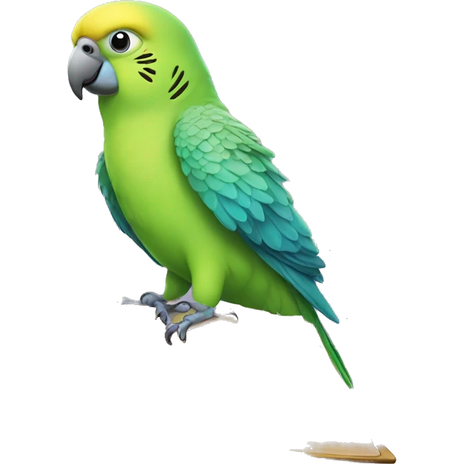 parakeet with giant book emoji