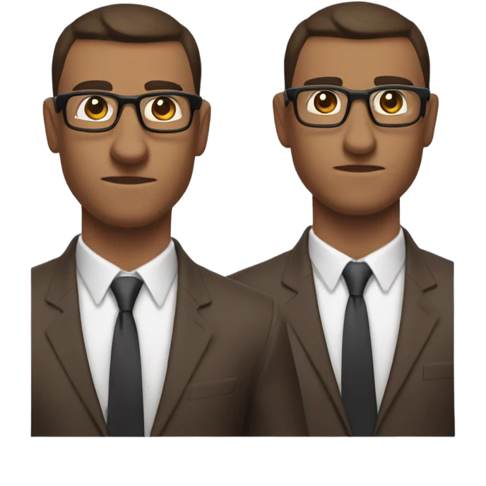 A muscular brown Malinois college professor in a suit, glasses, and a tie gestured “I don't know.” emoji