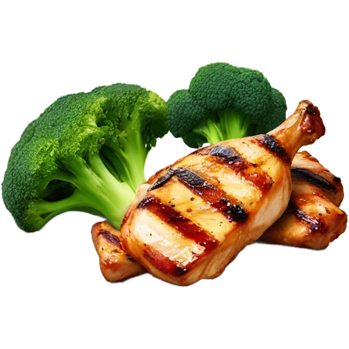 grill chicken with broccoli emoji