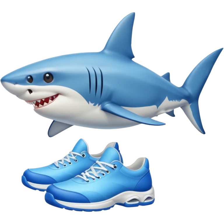 A shark with blue shoes emoji