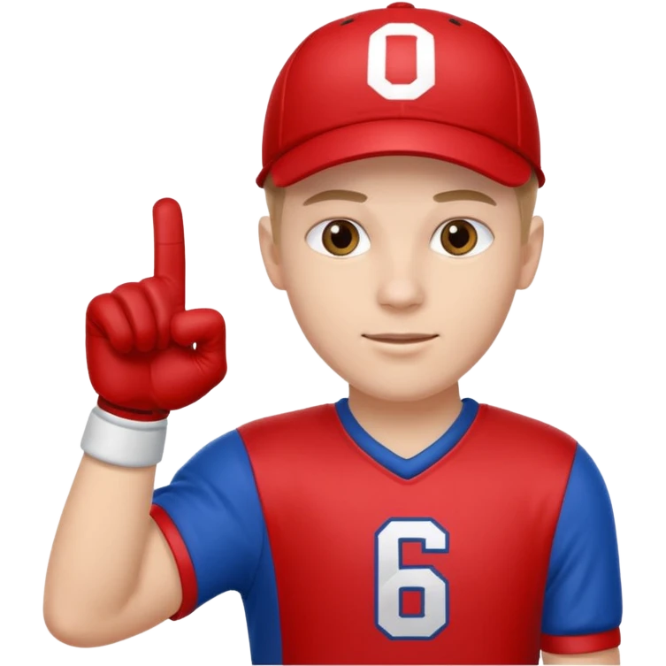  #1 glove first finger up football fan in blue (#00A3E0) and red (#F9423A)  emoji