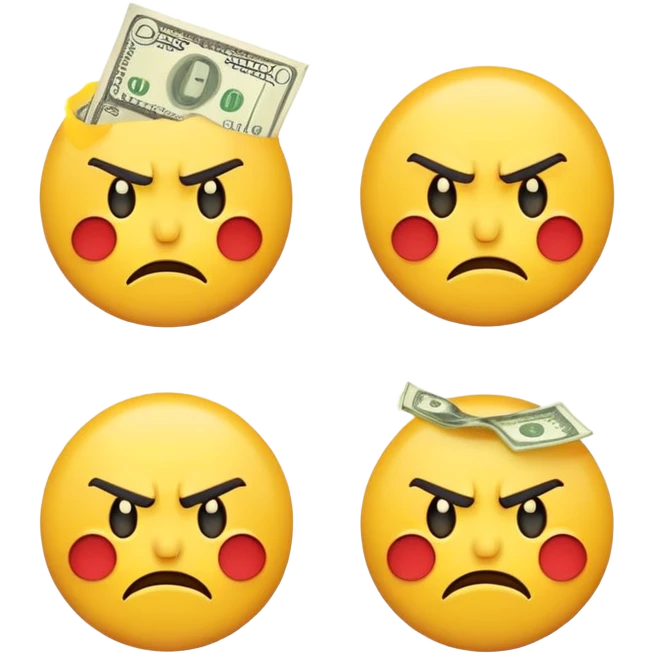 angry emoji giving money emoji