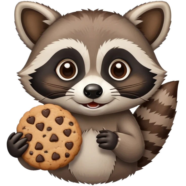 raccoon holding cookie emoji