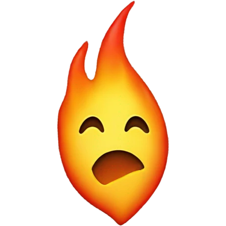 Fire with a smiley face emoji