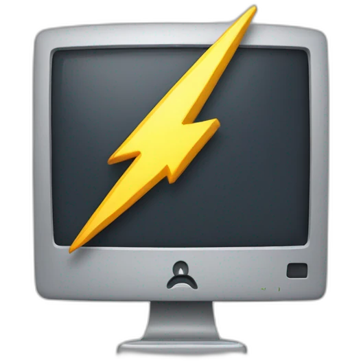 A computer with a lightning bolt coming out of it, symbolizing a forceful restart. emoji