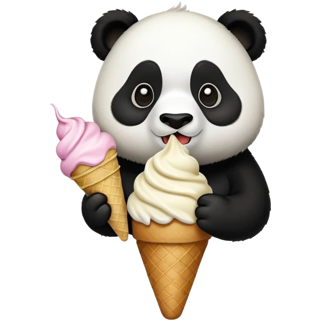 Panda eating ice cream emoji