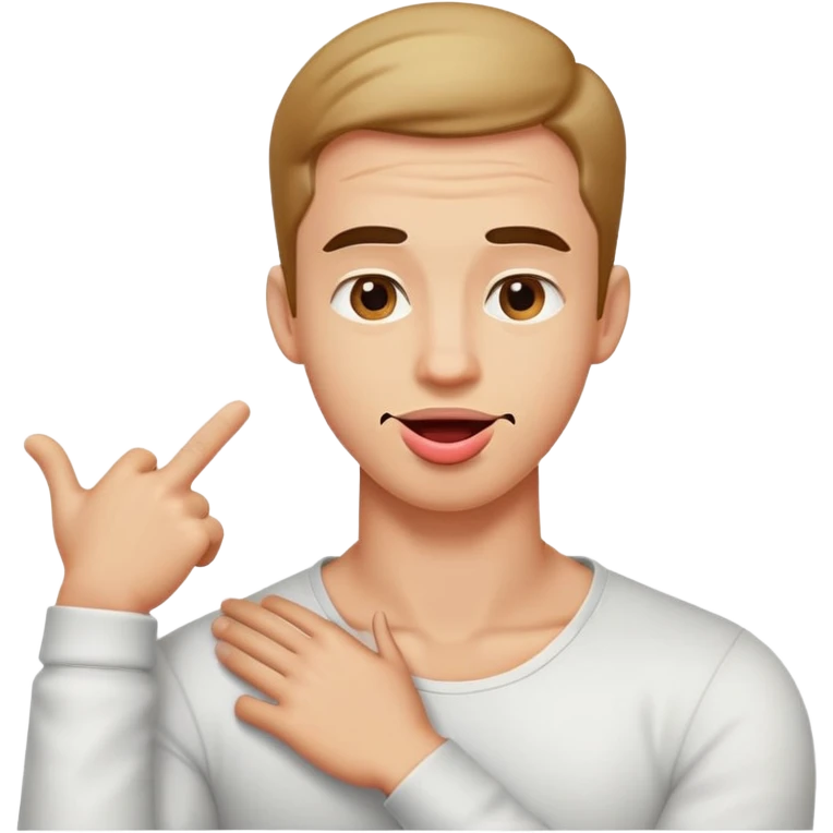 arms crossed holding neck guy sticking out his tongue  emoji