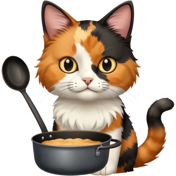 Cat holding an pan emoji