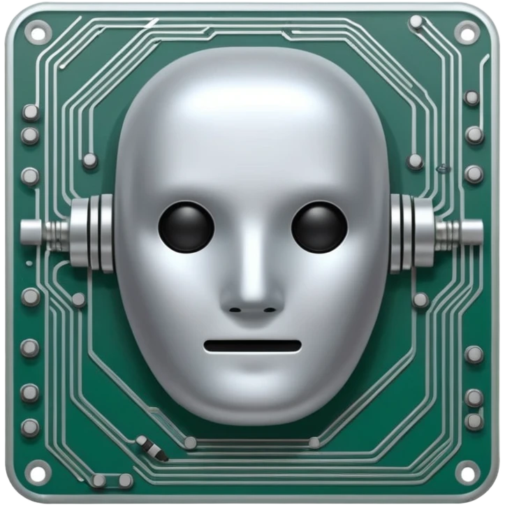 microchip without a face emoji