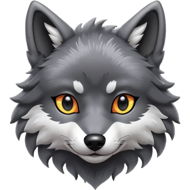 Cool black silver wolf dog Pokémon emoji