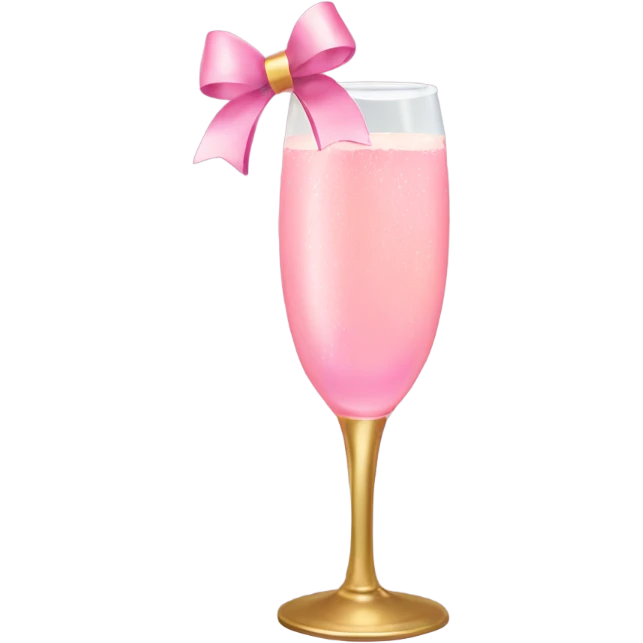 Pink champagne with gold bow emoji