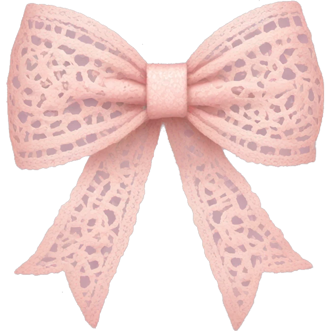 light pink lace bow emoji