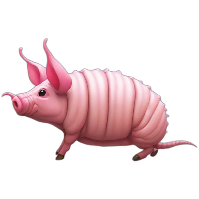 Vaporwave pig armadillo cow centipede insect emoji