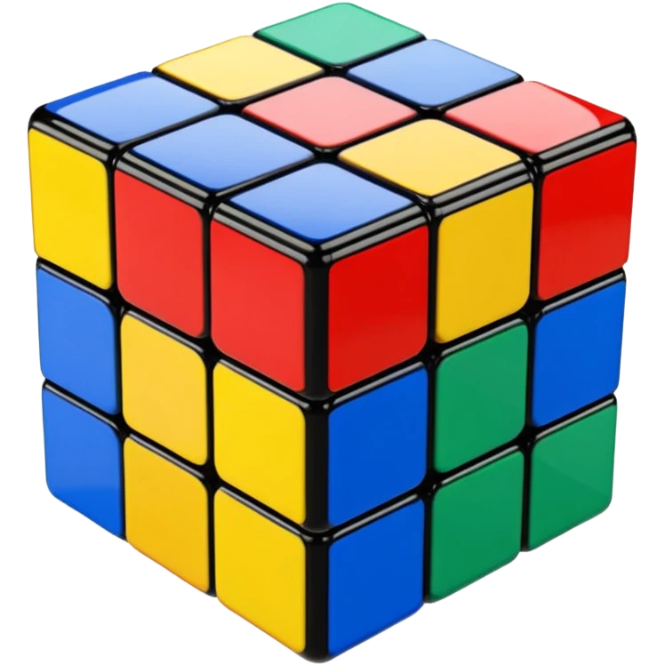 Transparent glass Rubix cube emoji