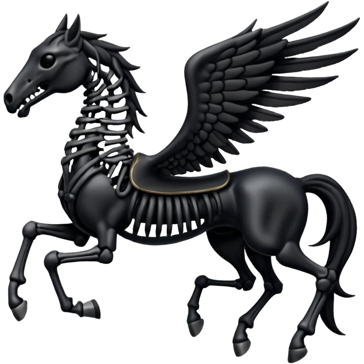 thestral: Winged horses visible only to those who have witnessed death and understand its significance. emoji