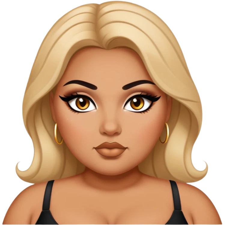 pretty plus size baddie with eyeliner  emoji