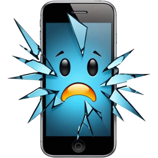 cracked phone screen emoji