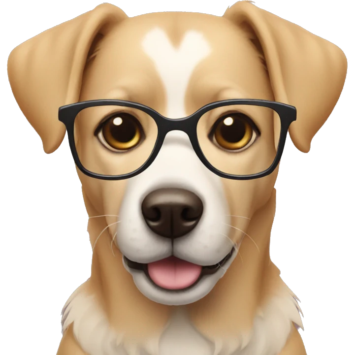 A dog with glasses  emoji