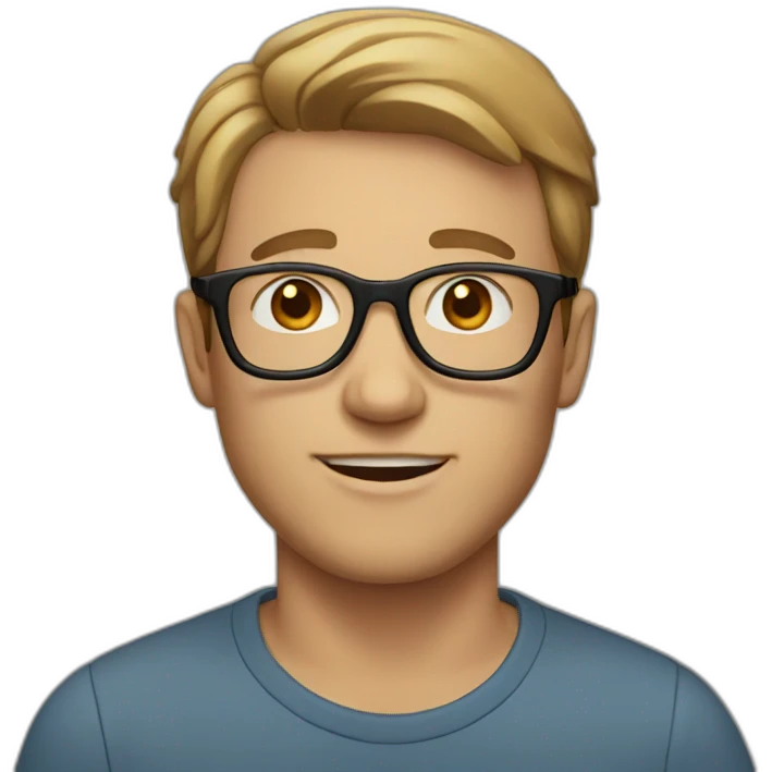 White man with brown short hair and glasses emoji