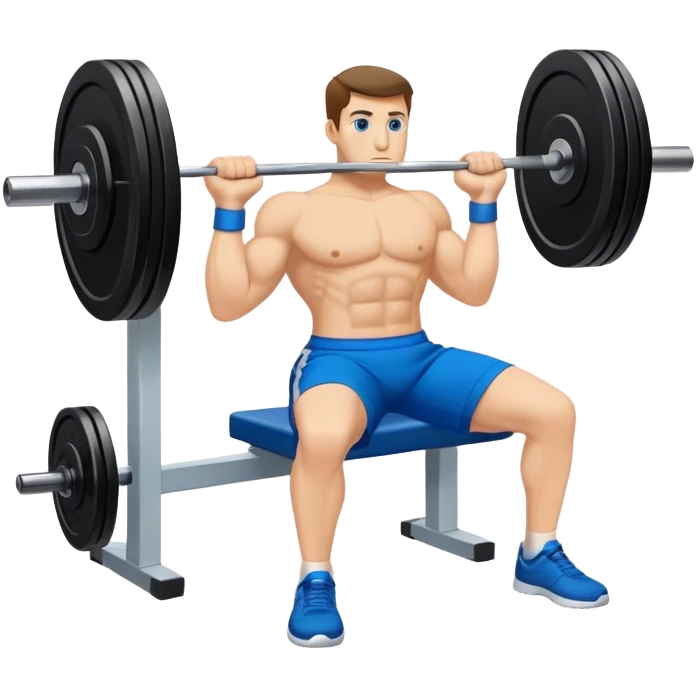 blue shorts close-grip flat-benchpress emoji
