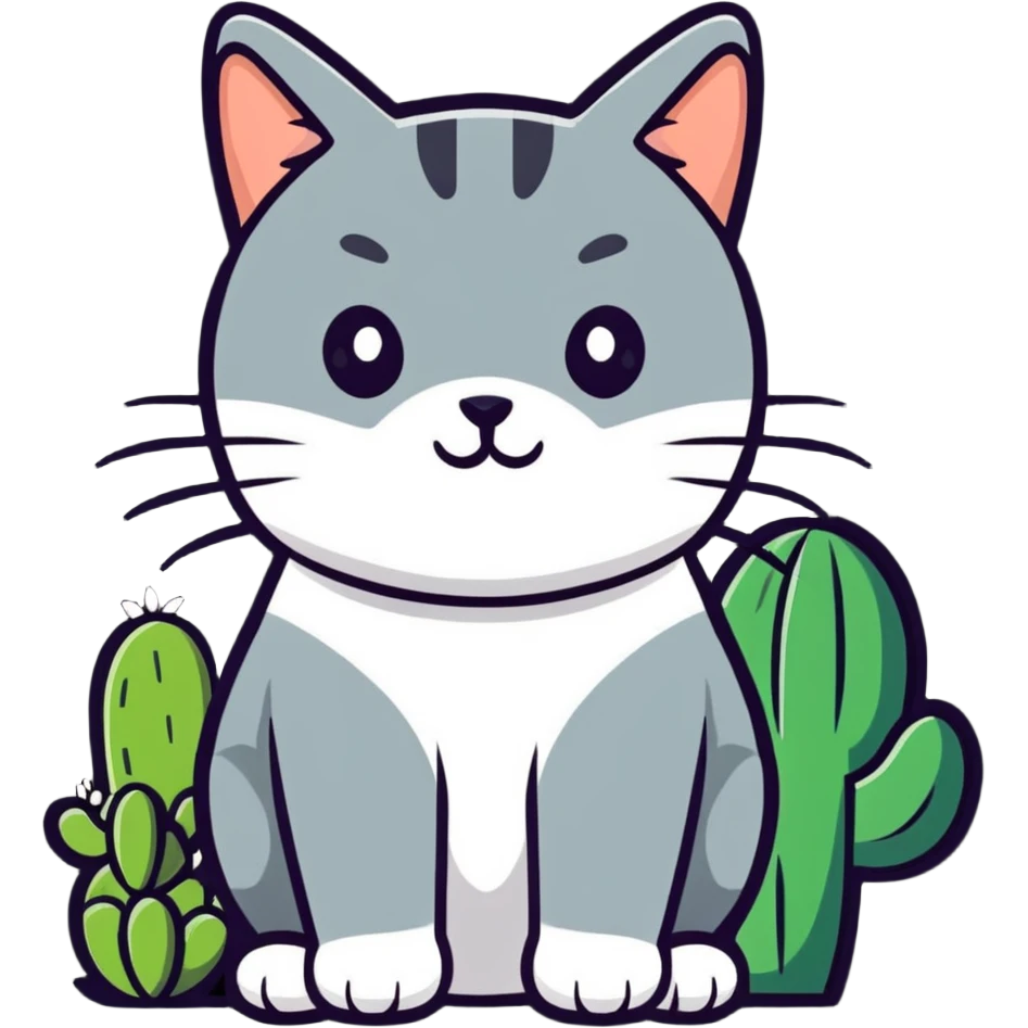 A cactus cat  emoji