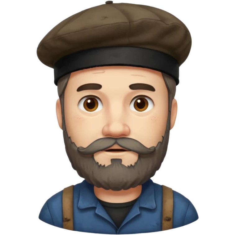 Olentzero es representado como un hombre grueso, desharrapado, manchado de carbón, de buen comer CON BOINA Y BARBA.  emoji