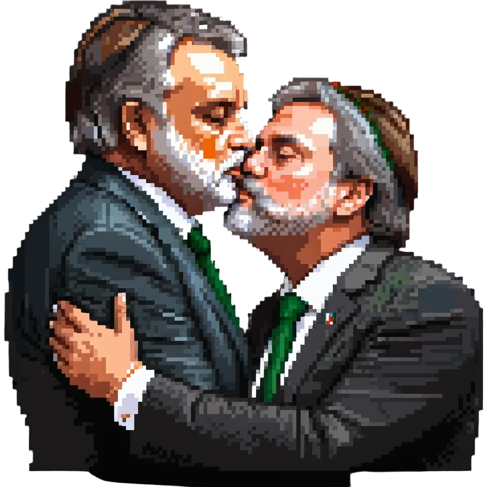 Presidente Lula do Brasil beijando o Bolsonaro emoji