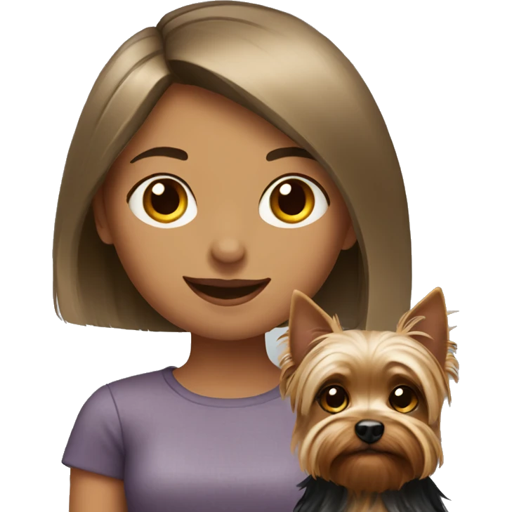 girl with Yorkshire terrier emoji