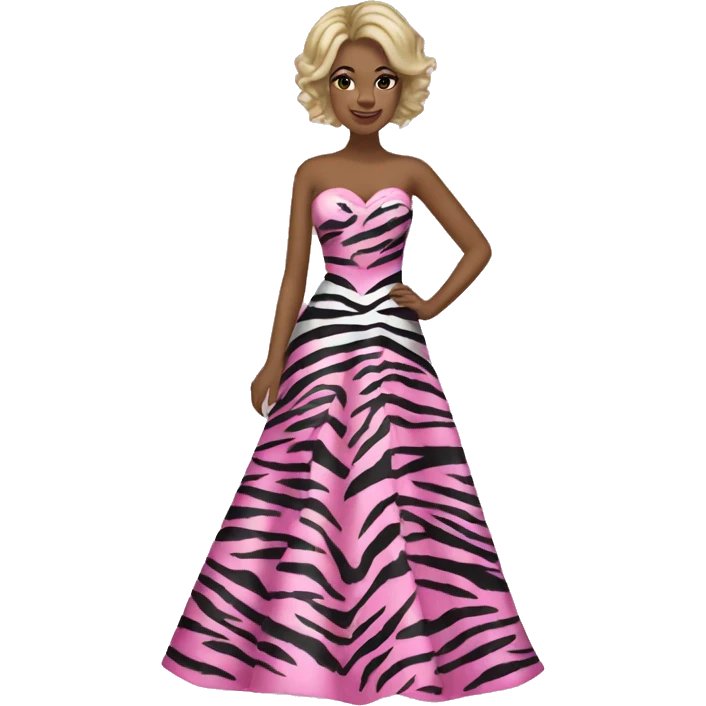 pink zebra prom dress emoji