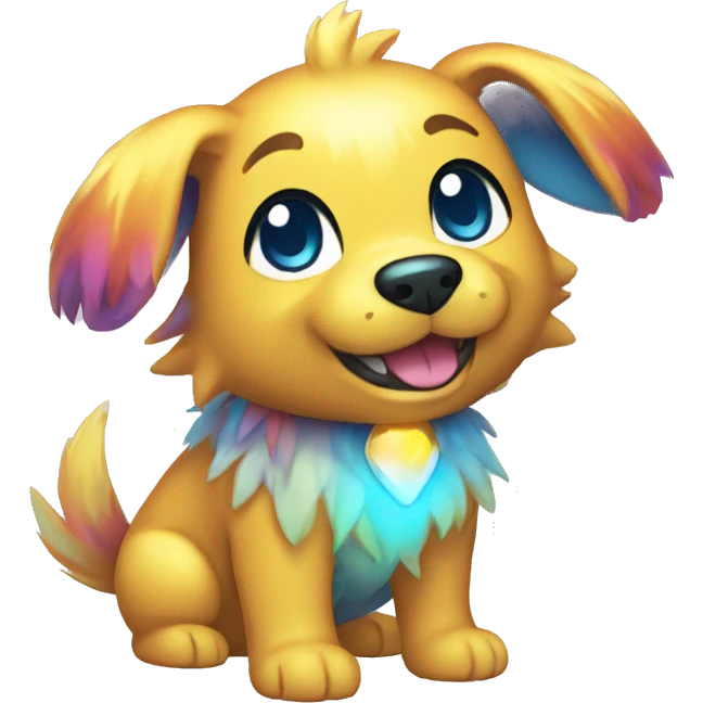 Colorful Gardient Shiny Electric Dog Pokémon emoji