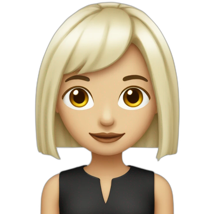 Ragazza con capelli neri e frangia bianca  emoji