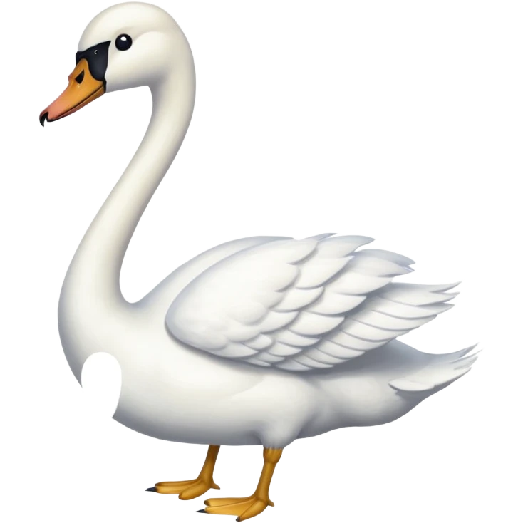 A swan who stand on left see on Right emoji