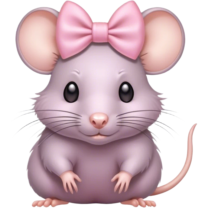 Rat with a light pink bow emoji