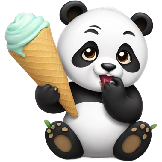 Panda eating ice cream emoji
