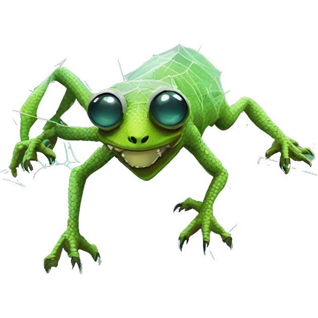 futuristic high tech lizard on a spider's web emoji