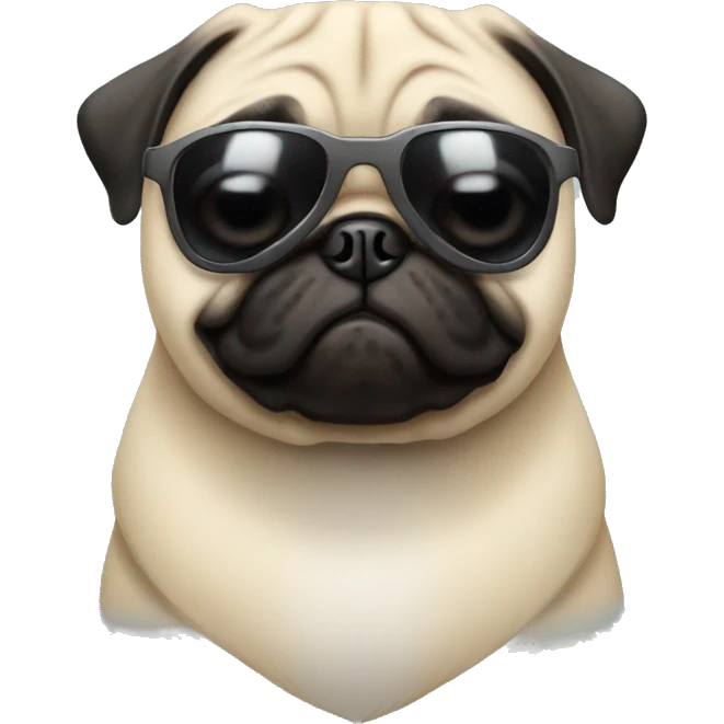 Pug with sunglasses  emoji