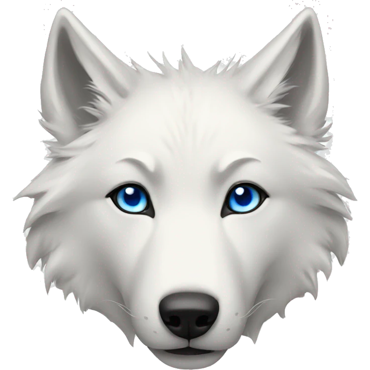 White wolf with blue eyes emoji