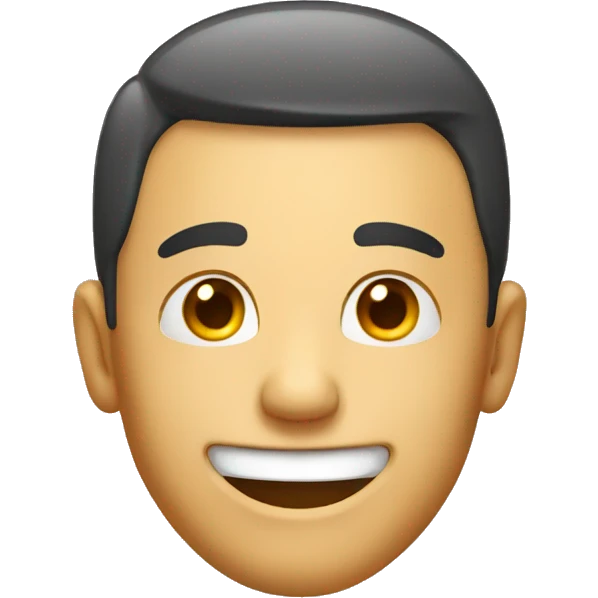 man's head with large smile emoji