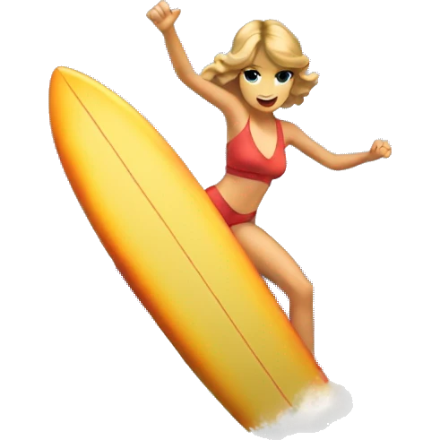 Taylor swift surfing in Hawaii emoji
