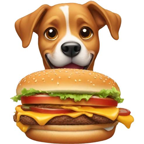 Dog eating burger  emoji